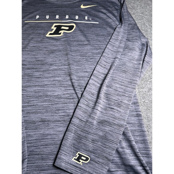 Nike Purdue Boilermakers Long Sleeve Dri-Fit T-Shirt Tee Gray Men's‎ XL - Picture 2 of 5